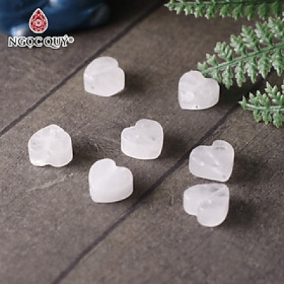 Trái tim đá thiên nhiên xỏ ngang làm vòng tay, mặt dây chuyền - Ngọc Quý Gemstones