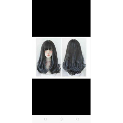 tóc giả nữ móc light xanh cao cấp