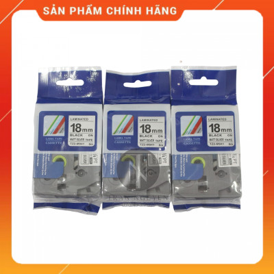 [Combo 5 hộp] Nhãn In đa lớp Tz2-m941 - Đen nền bạc 18mm x 8m - Hàng nhập khẩu