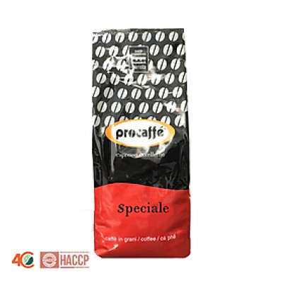 Cà phê hạt nguyên chất pha máy Procaffe Speciale, 100% arabica cao cấp