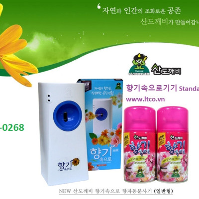 Combo máy xịt phòng tự động + 01 chai xịt phòng hương nước hoa cao cấp Hàn Quốc Sandokkaebi 300ml - Giao màu máy & mùi hương ngẫu nhiên)