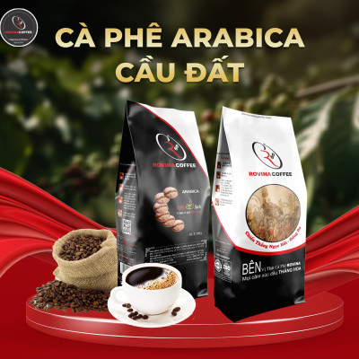 Cà Phê Arabica Cầu Đất  - Pha Phin - Gói 500gr ( Xay Sẵn) Mùi Hương Dịu Nhẹ Vị Cân Bằng Hoàn Hảo Rovina Coffe