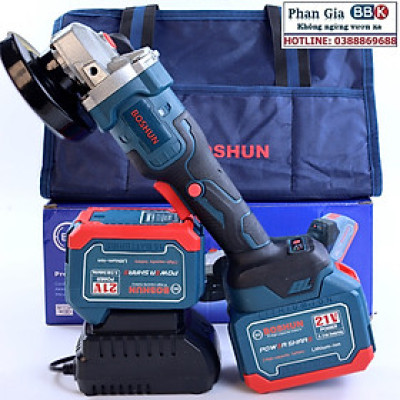 Máy mài pin Boshun 21V BS-AG100BL 2 pin 15 cell Không chổi than - Motor ruột đồng 100% - Chân pin phổ thông