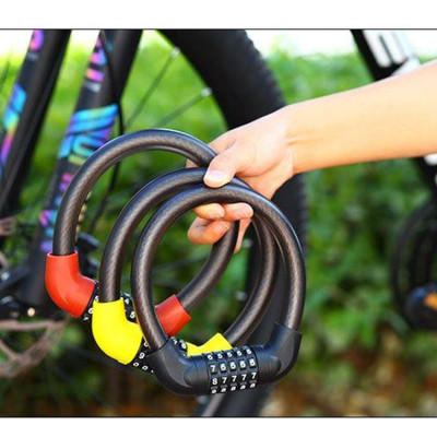 Khóa dây xe đạp 5 số đổi được mã Tặng 1 đôi đèn van