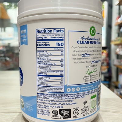 Date 10/26 Bột Đạm Thực Vật Protein hữu cơ Orgain Simple Organic Protein Powder 567g Vị Vanilla