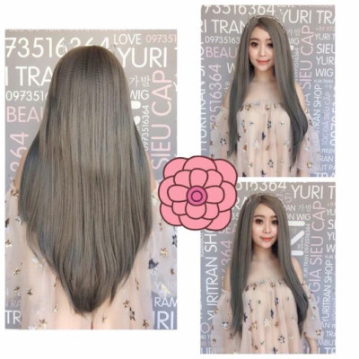 Tóc giả 2 mái ngôi 6/4 cao cấp- tặng lưới chùm tóc