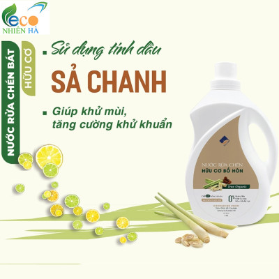 Nước rửa chén hữu cơ ECOCARE 4L tinh dầu thiên nhiên, nước rửa bát cho bé, an toàn da tay