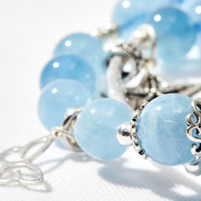 Vòng tay cặp hải lam ngọc phối ngôi sao bạc Ngọc Quý Gemstones