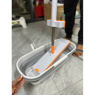 Xô Đựng Nước Gấp Gọn Đa Năng Có Bánh Xe Chậu Gấp Gọn Tiện Lợi Giặt Cây Lau Nhà Chùi Kính Dung Tích 12L