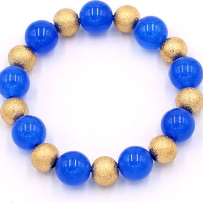 Chuỗi đeo tay - thạch anh xanh dương 12 ly VTAXDHVM1 - hợp mệnh Thủy, mệnh Mộc