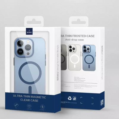 Ốp lưng chống sốc cho iPhone 14 (6.1 inch) hỗ trợ sạc Maqsafe hiệu WIWU PC Ultra-thin Frosted Magnetic Case (mặt lưng nhám mờ, gờ bảo vệ Camera 0.5mm) - hàng nhập khẩu