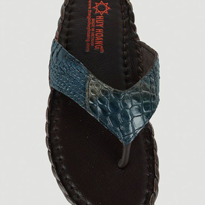 Dép nam Huy Hoàng da cá sấu đan màu xanh dương HT7247