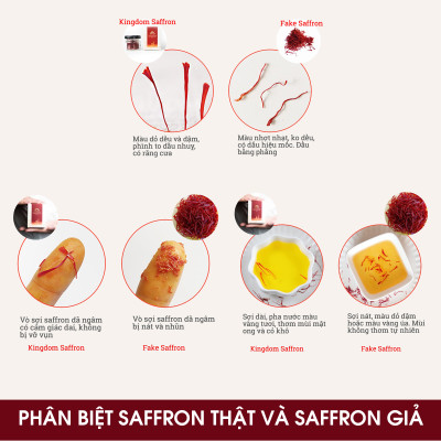 Combo 10 hộp (hộp/1gr) saffron Kingdom Herb, nhụy hoa nghệ tây Iran chính hãng super negin thượng hạng - Tặng táo đỏ Tân Cương 55g, bình nước và nhíp gắp