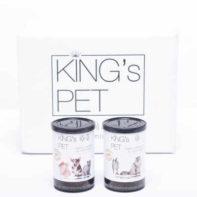 PATE HỖN HỢP CÁ KING’S PET LON 380G THỨC ĂN CHO CHÓ MÈO
