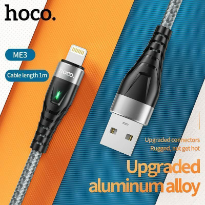 Cáp Sạc Nhanh Hoco Me3 3A Cổng Lightning Cho Iphone Có Đèn Led