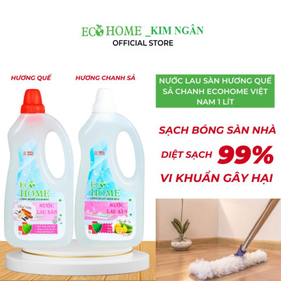 Nước Lau Sàn Công Nghệ Sinh Học ECOHOME 1 Lít Hương Quế Sả Chanh Giúp Tẩy Sạch Bụi Bẩn Trên Bề Mặt Sàn