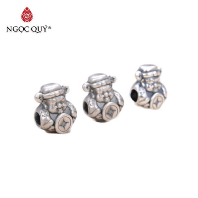 Charm bạc thần tài xỏ ngang - Ngọc Quý Gemstones