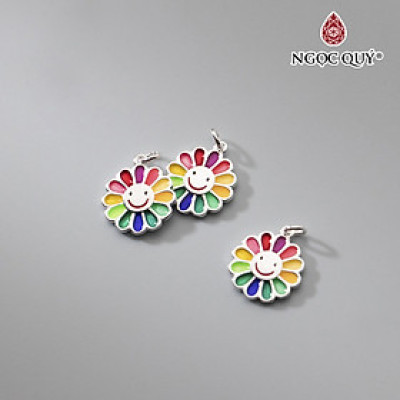 Charm treo hình cầu vồng đính đá - Ngọc Quý Gemstones