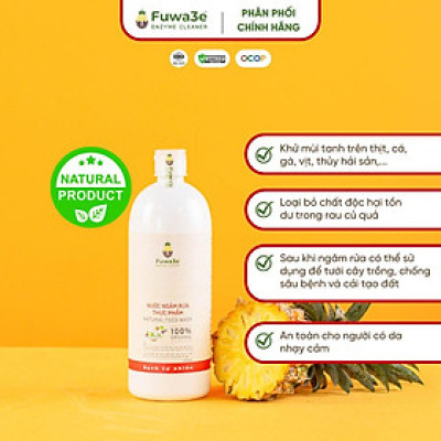 [ Nước ngâm rửa thực phẩm Fuwa3e 3.8L enzym 100%] loại bỏ chất độc khử mùi tanh thịt cá giữ độ tươi