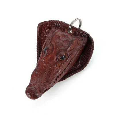 HT8287 - Móc khóa đầu cá sấu Huy Hoàng cỡ lớn màu nâu đỏ