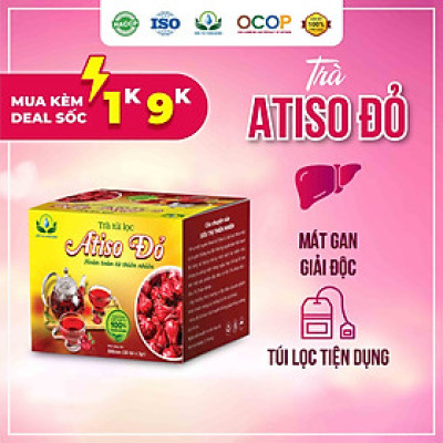Trà Hoa Atiso đỏ hộp 30 Túi Lọc x 3Gram của Siêu Thị Thiên Nhiên