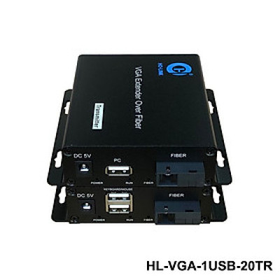Bộ chuyển đổi kéo dài Vga sang quang Ho-link HL-VGA-1USB-20TR - Hàng Chính Hãng