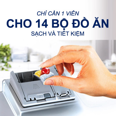 Viên rửa bát Finish Quantum 60 viên hương chanh - 14 chức năng