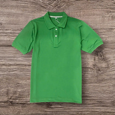 Áo Thun Trơn Cổ Trụ, Cổ Bẻ Nam Nữ, Thun Cá Sấu 4 Chiều Màu Xanh Lá Hàng Cao Cấp