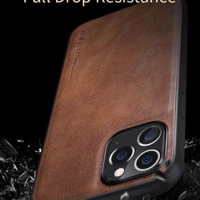 Ốp lưng da cho iPhone 12 Mini, 12, 12 Pro, 12 Pro Max, iPhone 13 Mini, 13, 13 Pro, 13 Pro Max Max hãng X-level cao cấp viền mềm chống sốc - Hàng chính hãng