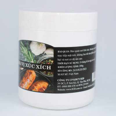 Gia vị chế biến Xúc Xích hộp 1 Kg thành phần hữu cơ tự nhiên lành tính chính hãng R2D.