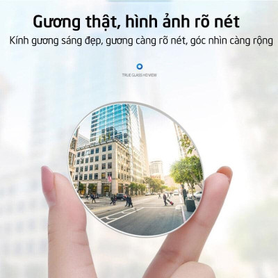 Gương Cầu Lồi Mini Xoay 360 Độ Tràn Viền | Gương Cầu Lồi Mini Tràn Viền Sang Trọng, Giảm Thiểu Điểm Mù Khi Lái Xe Hiệu Quả