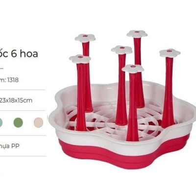 Khay úp ly, khay úp cốc 6 - 8 - 10 nhánh để ly - Tháo ráp tiện lợi, nhựa cao cấp chống bám bẩn 28  (VNM6219)