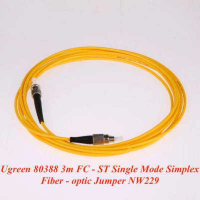 Ugreen UG80388NW229TK 3M FC-ST Màu vàng Cáp nhảy quang Single mode Simplex Fiber - HÀNG CHÍNH HÃNG