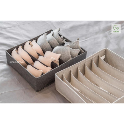  Hộp đựng đồ lót vải bọc canvas nhiều ngăn dung tích lớn gọn nhẹ TV08