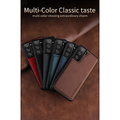 Ốp lưng da cho Samsung Galaxy S21, S21 FE, S21 Plus, S21 Ultra hãng X-level cao cấp viền mềm chống sốc - Hàng chính hãng