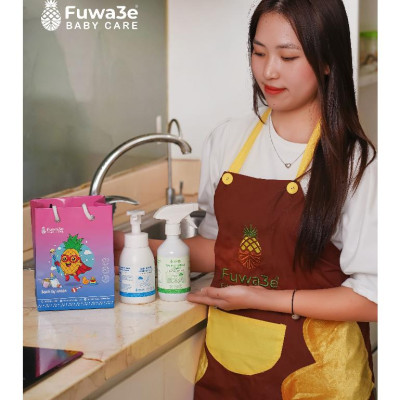 [ Xịt lau bàn ăn đồ chơi organic Fuwa3e 300ml an toàn cho bé ] hương bạc hà