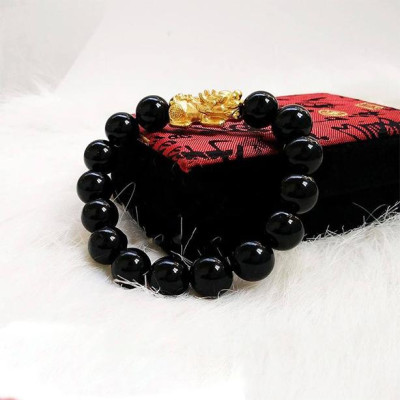 Vòng tay đá thạch anh đen mix Tỳ hưu MS258, Vòng tay phong thủy hợp mệnh Thủy, Mộc, Thổ cho nam và nữ