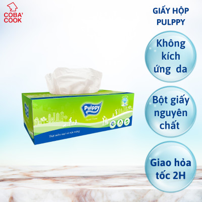 Khăn Giấy Hộp Giấy Rút Pulppy 2 Lớp Mềm Mịn Siêu Dai 180 Tờ 2 Lớp