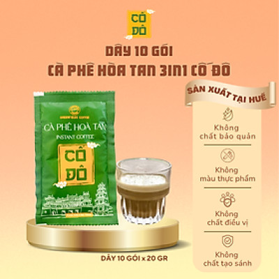 Cà phê hoà tan Cố Đô 3in1 - Dây 10 gói tiết kiệm