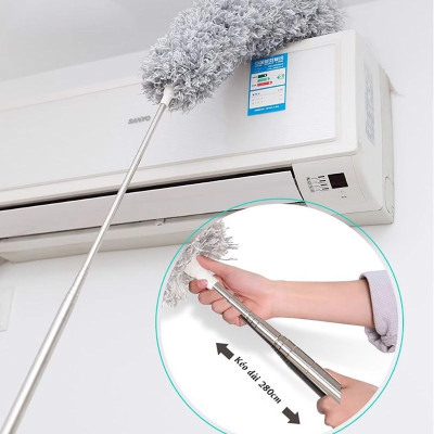 Cây chổi lông quét bụi trần nhà  kéo dài 2M8  , lông mềm mịn  ,vệ sinh đồ trên cao  dễ dàng đi sâu vào mọi ngóc ngách nhỏ nhất , làm sạch mọi vết bẩn cứng đầu
