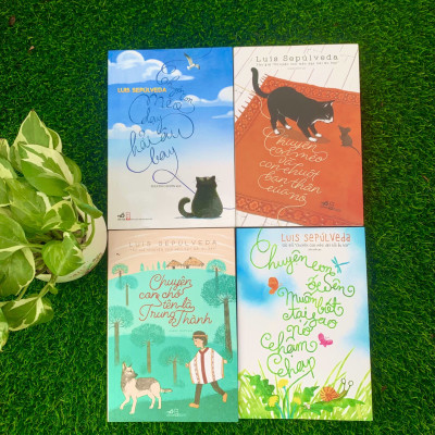 Combo 4 cuốn của Luis Sepulveda: Con mèo dạy hải âu bay + Chuyện con chó tên là Trung thành + Chuyện con mèo và con chuột bạn thân của nó + Chuyện con ốc sên muốn biết tại sao nó chậm chạp - HGBOOKS