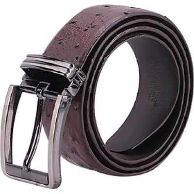 Thắt Lưng Nam Da Đà Điểu Bản Lớn Da Hột Đầu Kim Huy Hoàng HT4439 - Nâu Đất