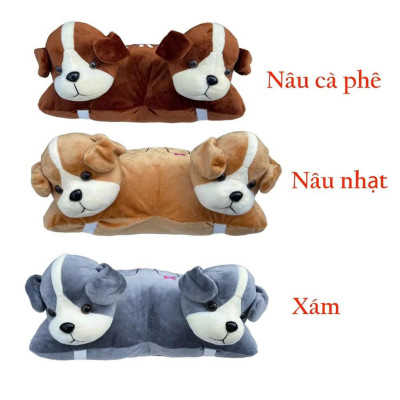 Gối đi xe máy 2 đầu hình chó (cún con) đáng yêu, chống va đập, an toàn cho bé khi chạy xe, hàng Việt Nam chất lượng cao