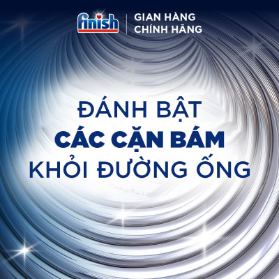 Combo Finish nâng cao 3:Viên Rửa Chén Bát Finish Powerball Quantum 64 viên + Nước làm bóng 500ml + Dung dịch vệ sinh máy