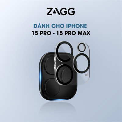 Kính gắn ngoài Camera ZAGG chống va đập dành cho iPhone 15/15 Plus/15 Pro/15 ProMax - Hàng chính hãng