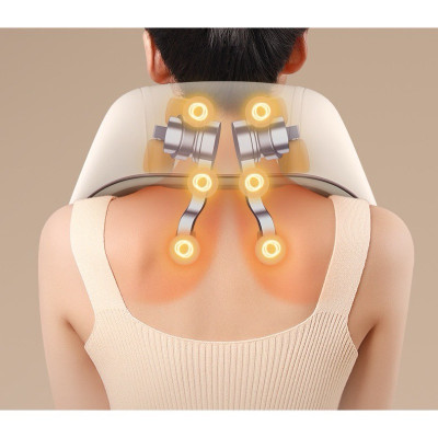 Máy Massage cổ vai gáy Eazylife, Máy mát xa cổ vai gáy nén nóng hồng ngoại 6D, Đai Mát Xa Đa Năng