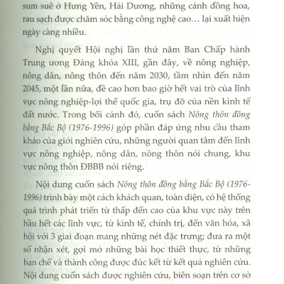 Nông Thôn Đồng Bằng Bắc Bộ (1976-1996) (Sách chuyên khảo) -  PGS. TS. Nguyễn Ngọc Mão chủ biên