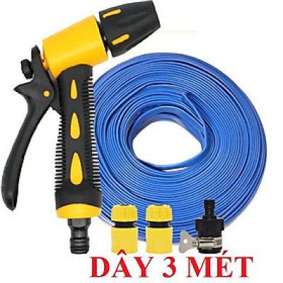 Vòi Xịt️Evoucher Bộ dây vòi xịt nước rửa xe, tưới cây , tăng áp 3 lần, loại 3m, 5m 206319 cút sập,nối đen+  đai
