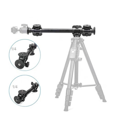 Thanh ngang Yunteng VCT-369 dài 63cm gắn Tripod quay trên xuống có 3 đầu ren 1/4 - Hàng chính hãng