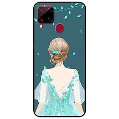 Ốp lưng dành cho Realme C15 mẫu Cô Gái Nền Xanh